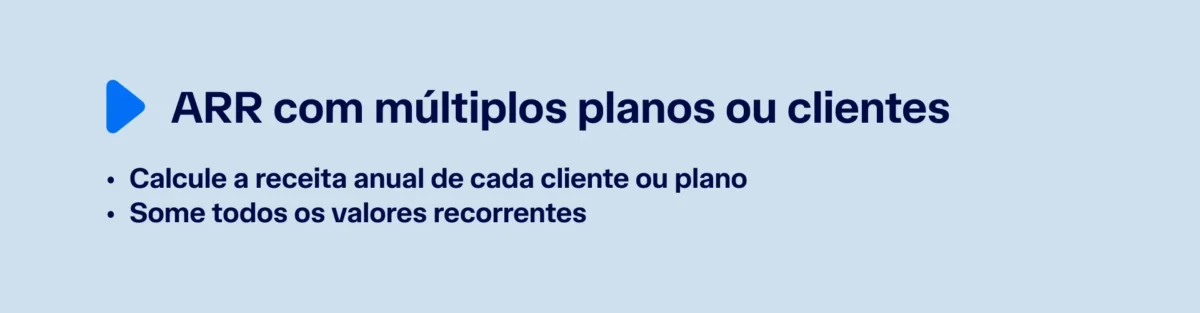 Multiplos planos ou clientes no ARR
